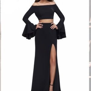 Sherri Hill Two Piece Bell Sleeve Formal Gown
